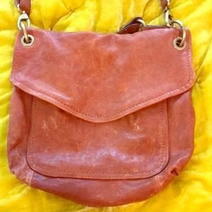 Leather Fossil messenger crossbody bag purse euc